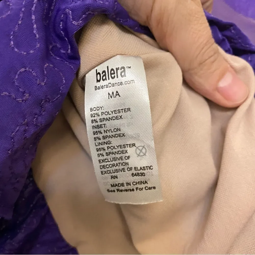 WEISSMAN Balera Dance Costume purple sequin tank peplum SQ7328 TOP Adult MA